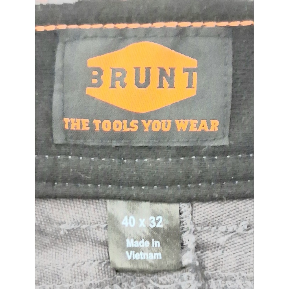 Brunt Pants Men's Size 40x32 Gray Carpenter Workwear Utility Cargo Pockets Preow - Picture 4 of 13